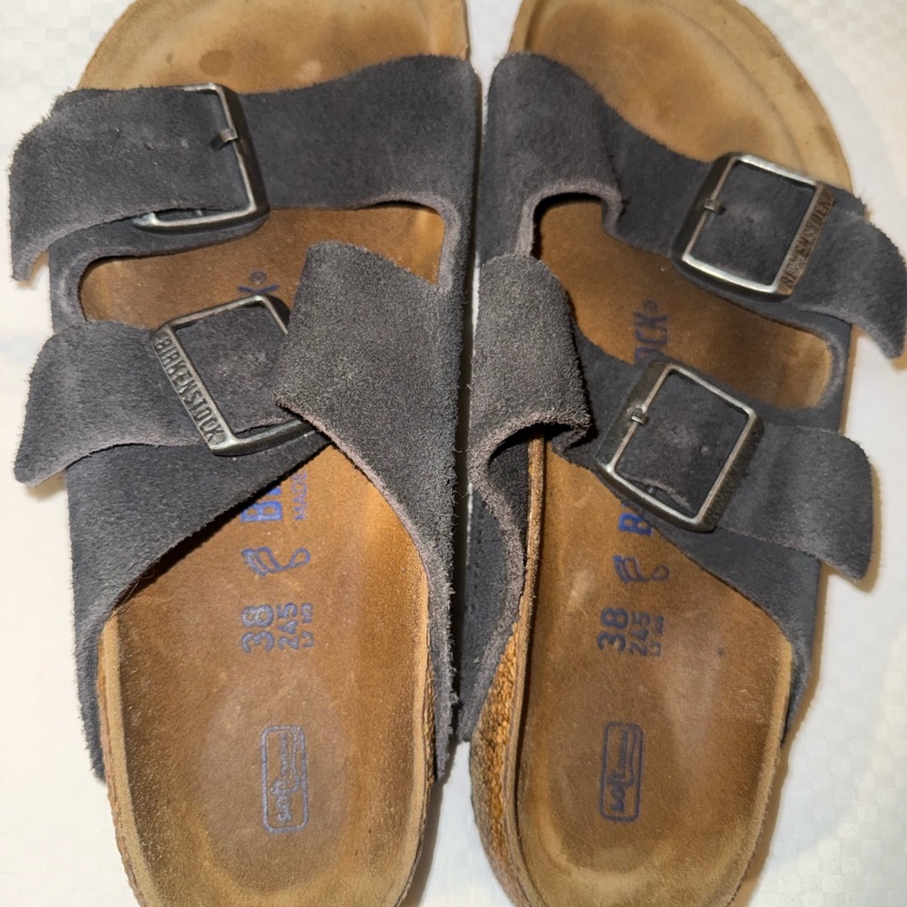 Birkenstock Charcoal Suede Sandals